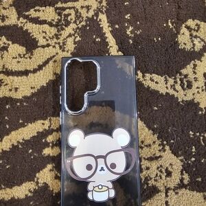 Cute Bear Clear Phone Case S23 Ultra